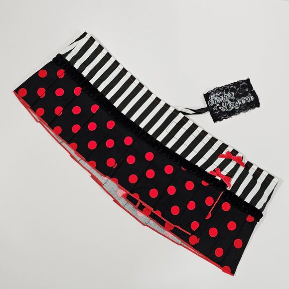 Electric Lingerie Polka Dot Micro Mini Skirt Y2K Dancewear Style, One Size - Picture 2 of 9